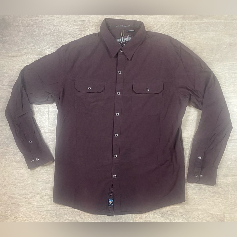 KUHL Men’s XL Uproar 5 Panel Sleeve Button Up Shirt Brick Red